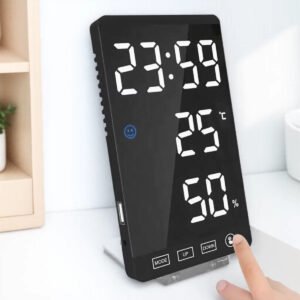 ساعة رقمية LED 6 بوصة مع مرآة ولمس