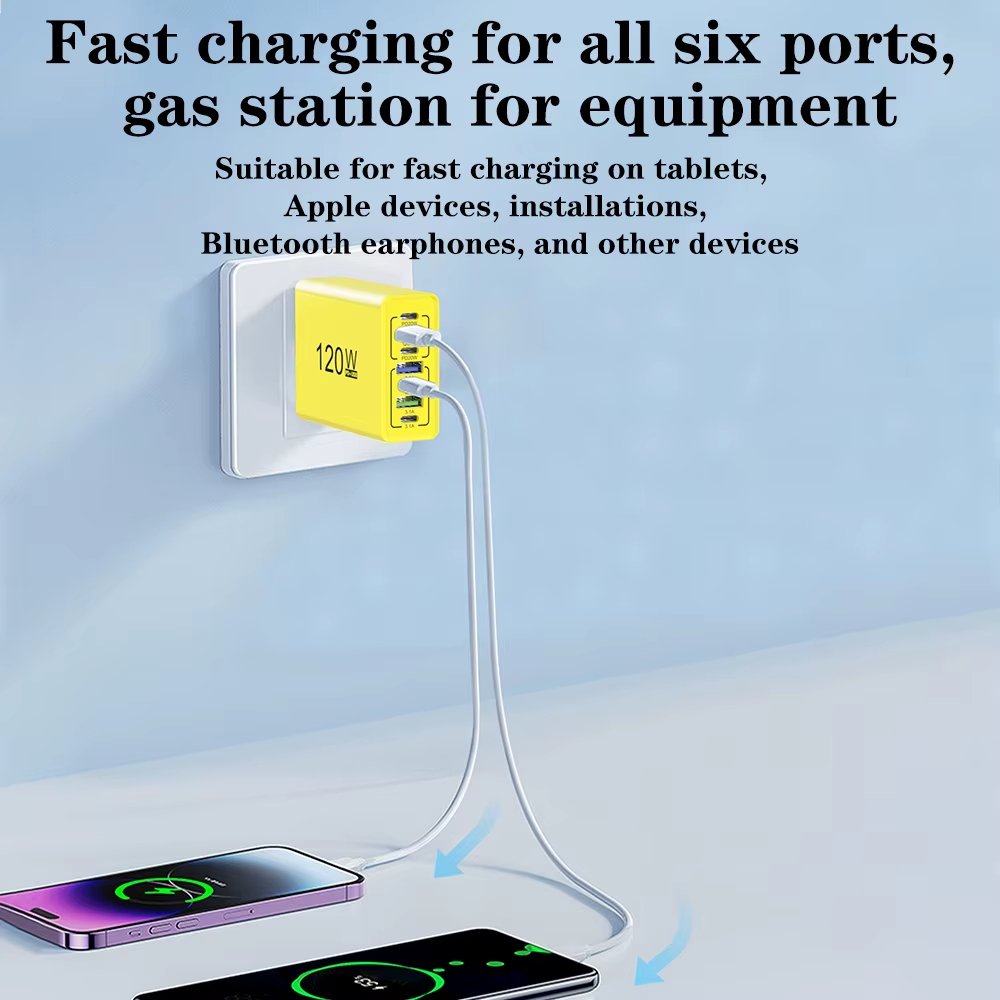 شاحن 120 واط متعدد المنافذ USB-C – شحن سريع 3.0 - الصورة 11