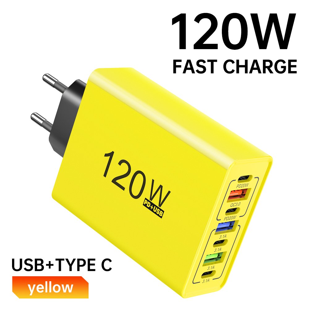 شاحن 120 واط متعدد المنافذ USB-C – شحن سريع 3.0 - الصورة 14