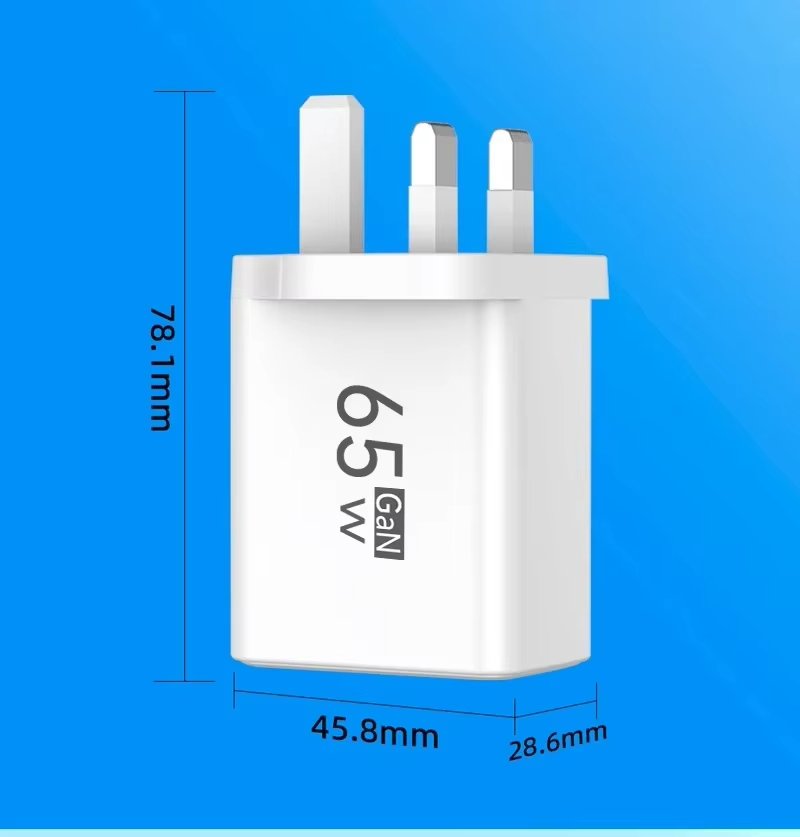 شاحن 65 واط GaN سريع – 3 منافذ USB-C PD بشاشة ديجيتال - الصورة 3